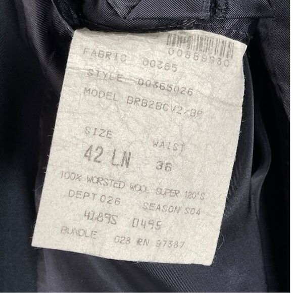 Brooks Brothers Loro Piana super 120s Navy blue Wool Sport Coat Blazer Mens 42L - Picture 7 of 11